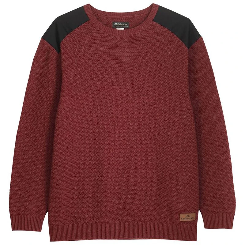 Kathmandu Mens Macie Merino Blend Pullover Red Earth Marle Sportpu