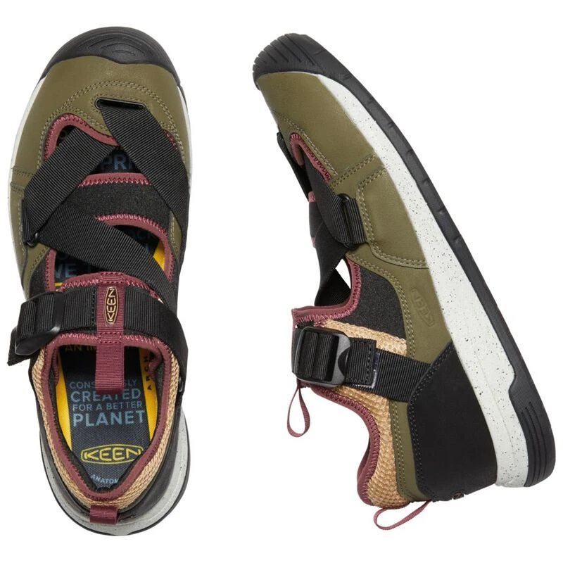 Keen Mens Zerraport Trail Sandals (Dark Olive/Doe) | Sportpursuit.com