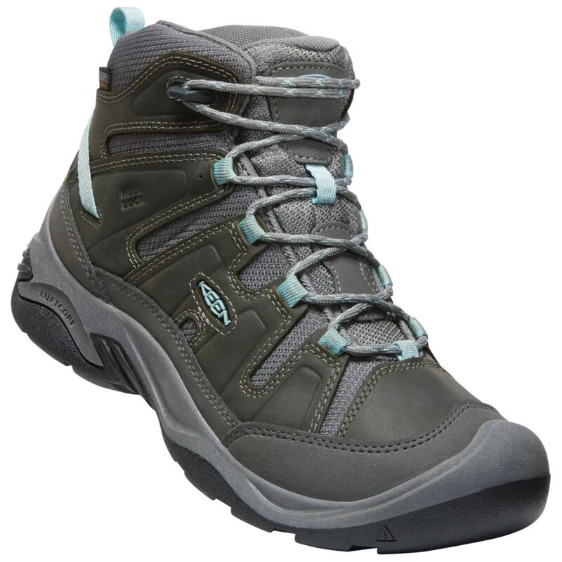 Keen Womens Circadia Mid WP Hiking Boots Steel Grey Cloud Blue Spo