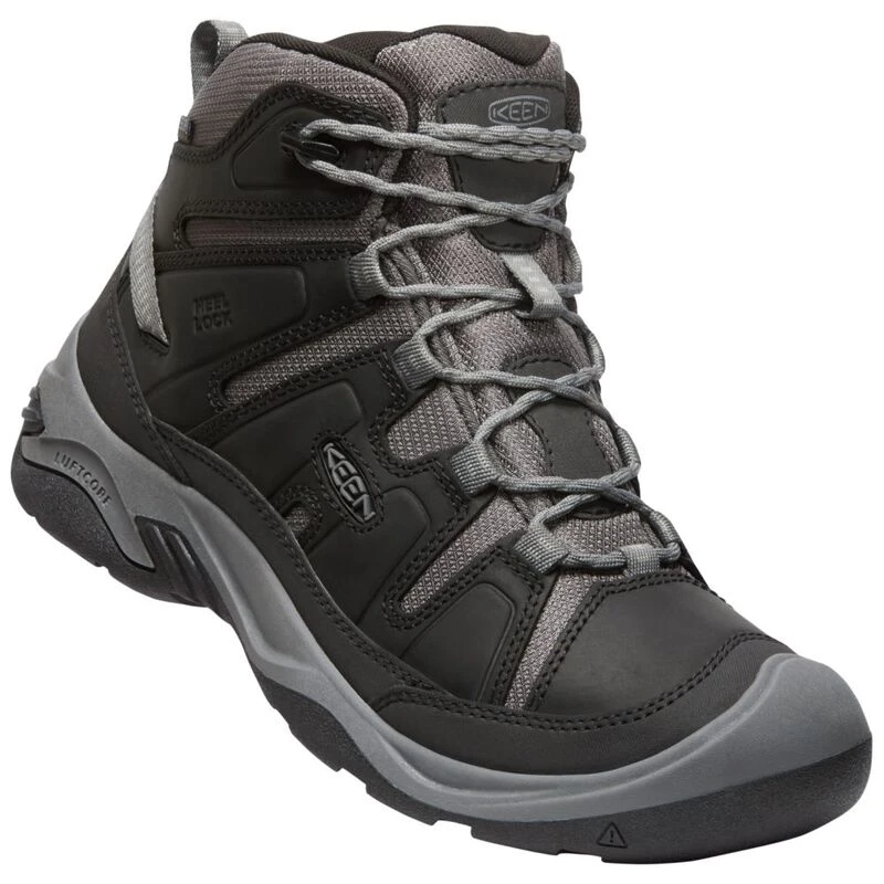 Keen Mens Circadia Mid WP Waterproof Hiking Boots (Black/Steel Grey) |