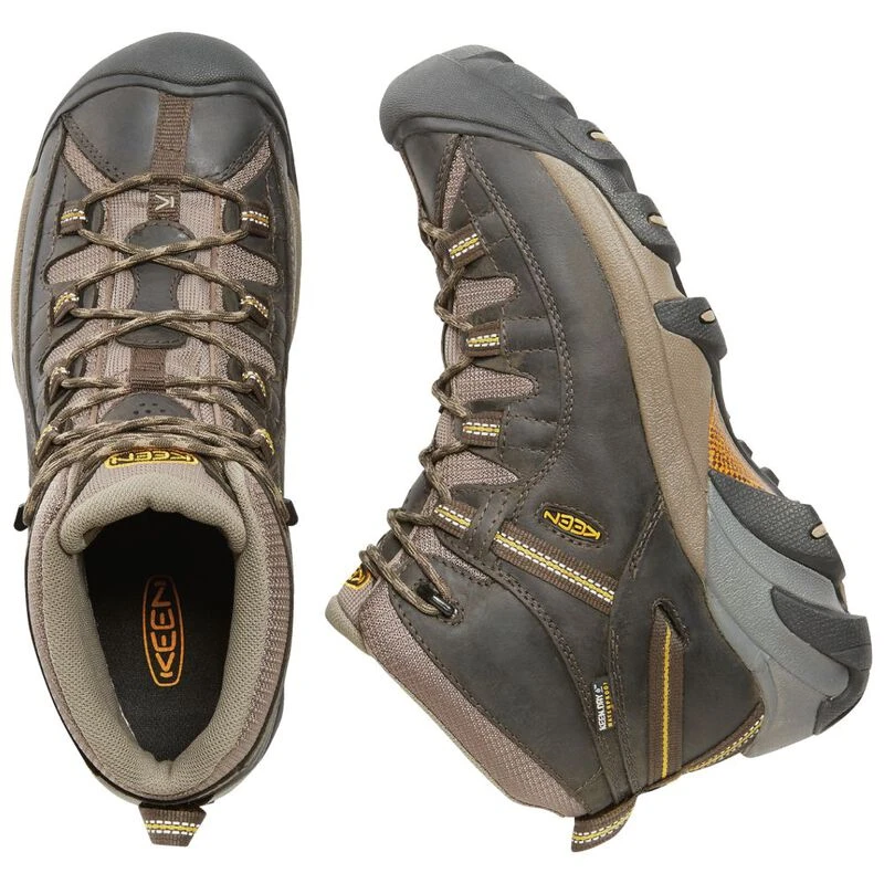Keen Mens Targhee II Mid WP Waterproof Hiking Boots Black Olive Yello