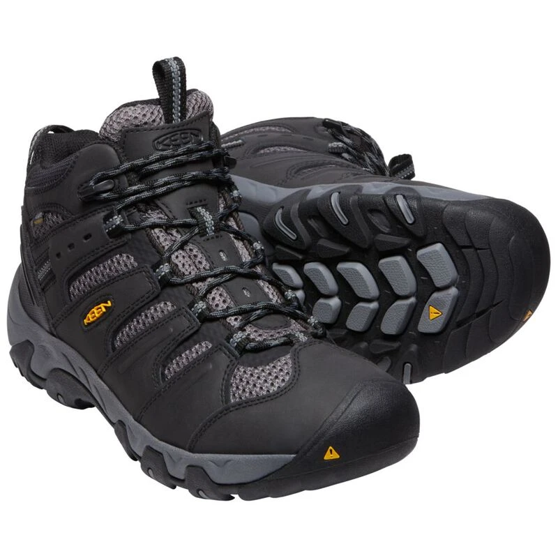 Keen Mens Koven Mid WP Waterproof Hiking Boots Black Steel Grey Sp
