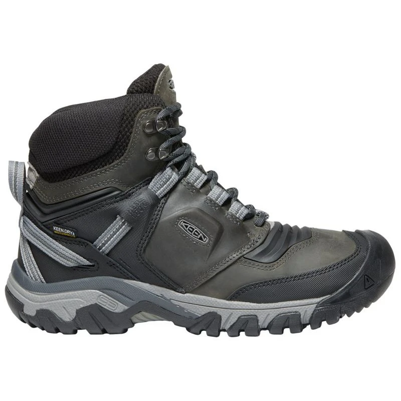 Keen Mens Ridge Flex Mid WP Waterproof Hiking Boots Magnet Black S