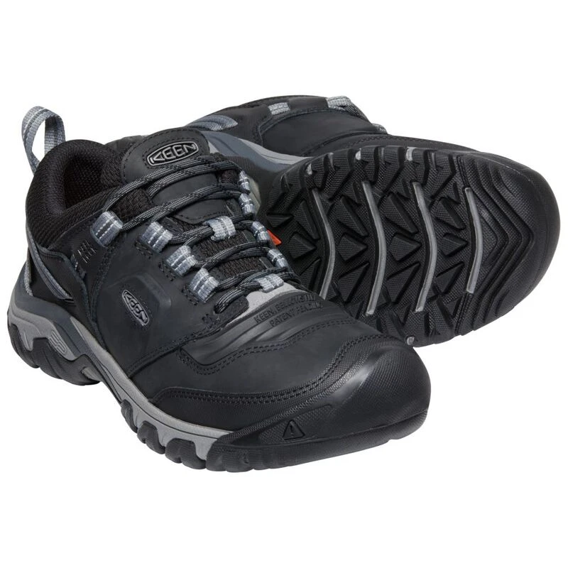 Keen Mens Ridge Flex WP Waterproof Hiking Shoes Black Magnet Sport