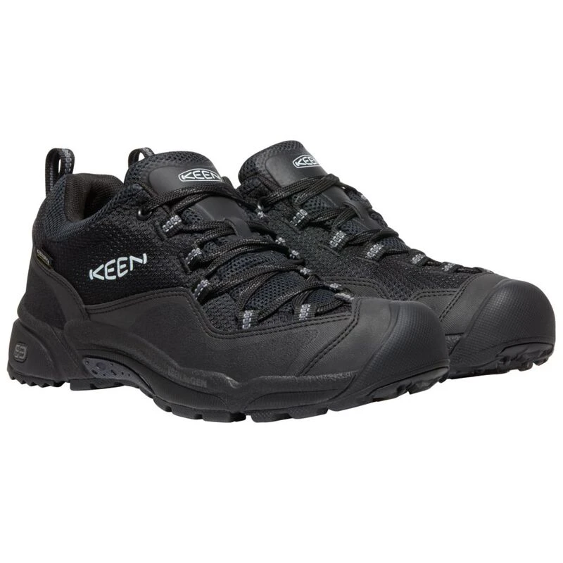 Keen Womens Wasatch Crest WP Waterproof Hiking Shoes (Black/Blue Glass