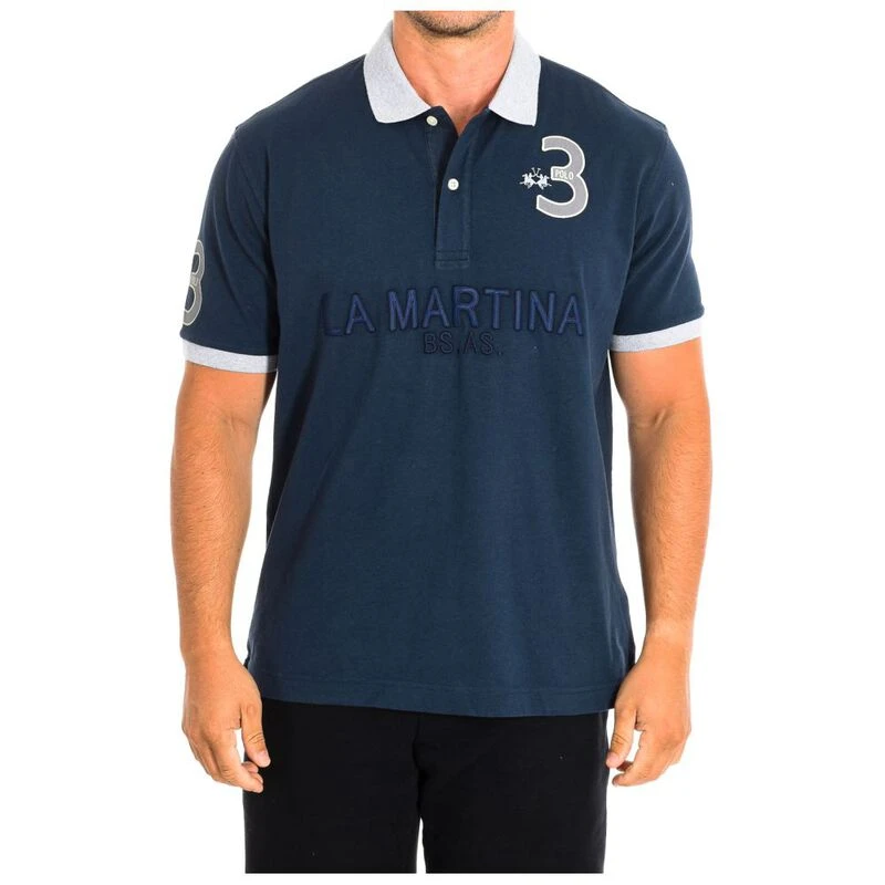 La Martina Mens Classic Polo Navy Gray Sportpursuit