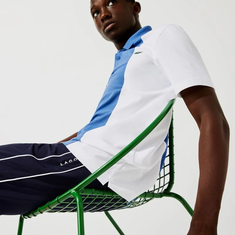 Lacoste Mens Knit Polo Shirt Navy Blue Vaporous White Sportpursuit