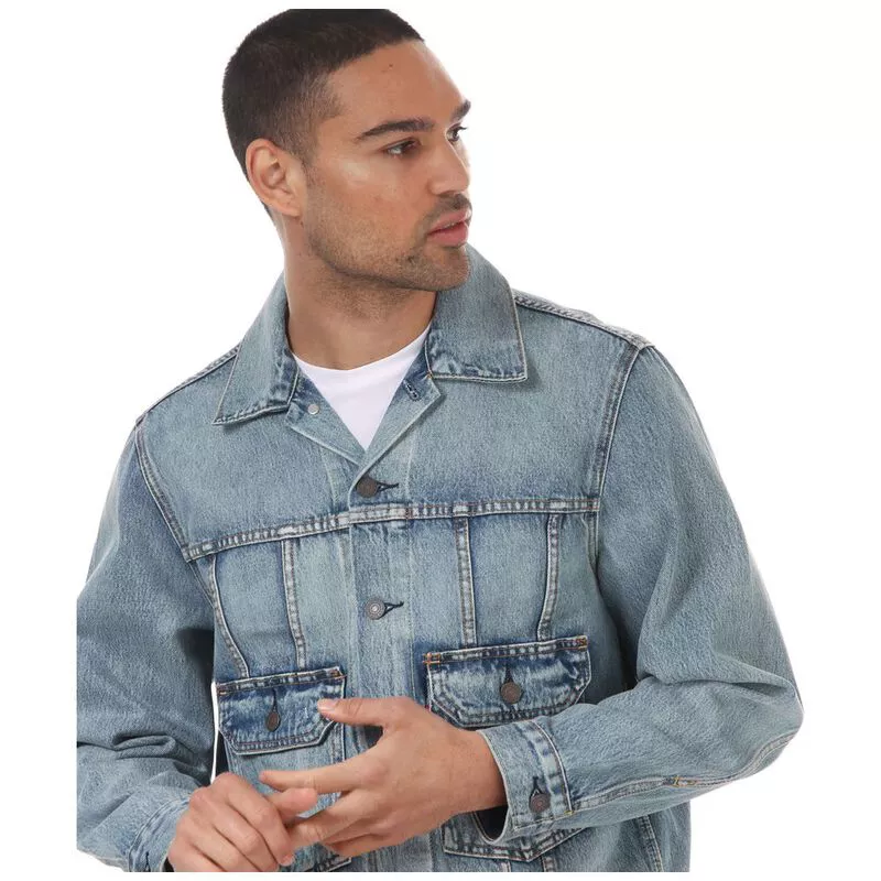 Levi’s opening ceremony trucker jacket Levi's x Opening Ceremony Denim Trucker Track Jacket Embroidered