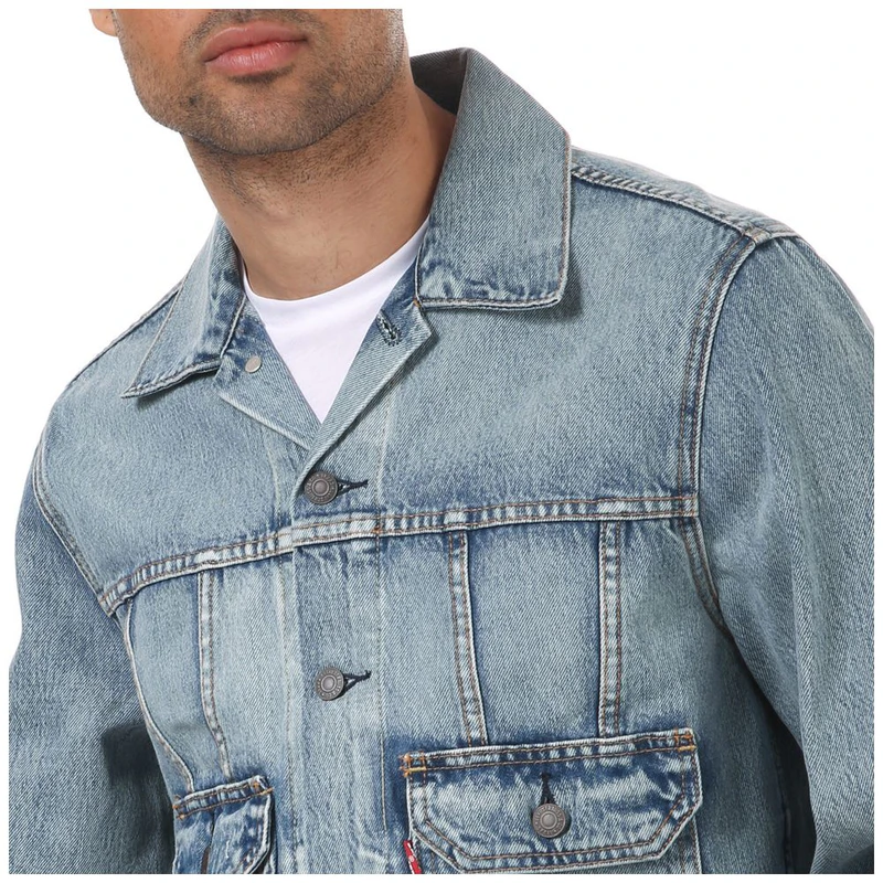 Levi’s opening ceremony trucker jacket Levi's x Opening Ceremony Denim Trucker Track Jacket Embroidered