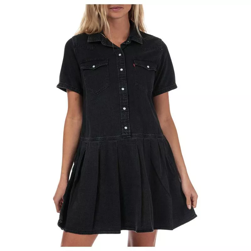 Levi s Womens Mirai Western Denim Dress Black Sportpursuit