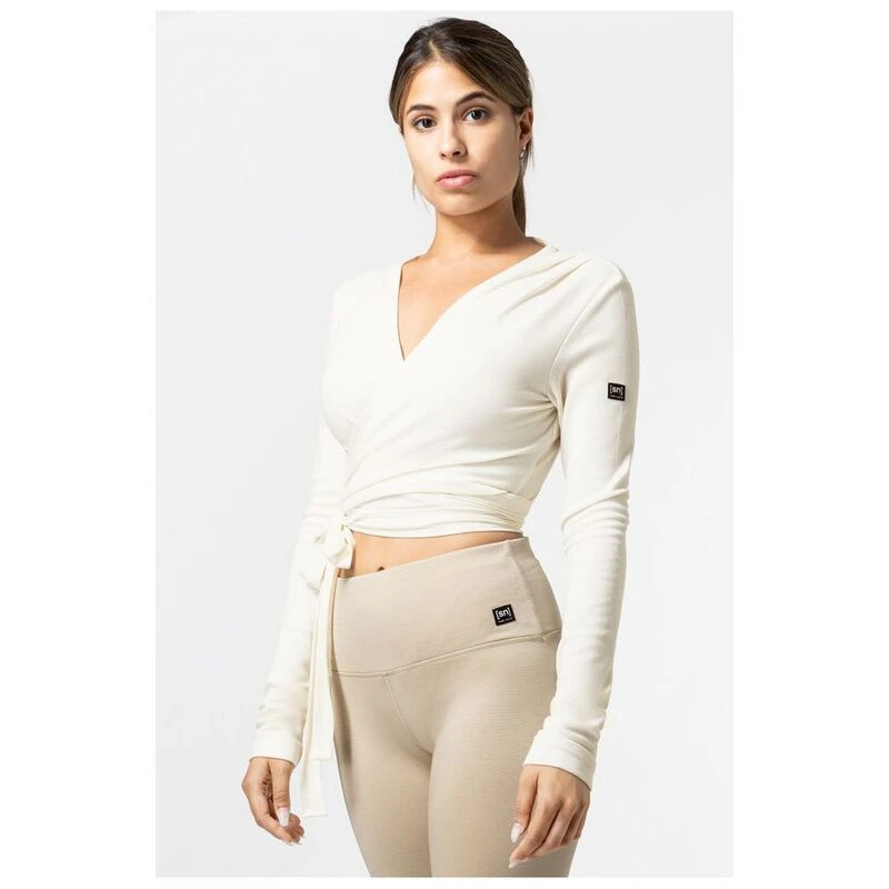 Organic cotton wrap top（white） Cotton Poplin Wrap Blouse