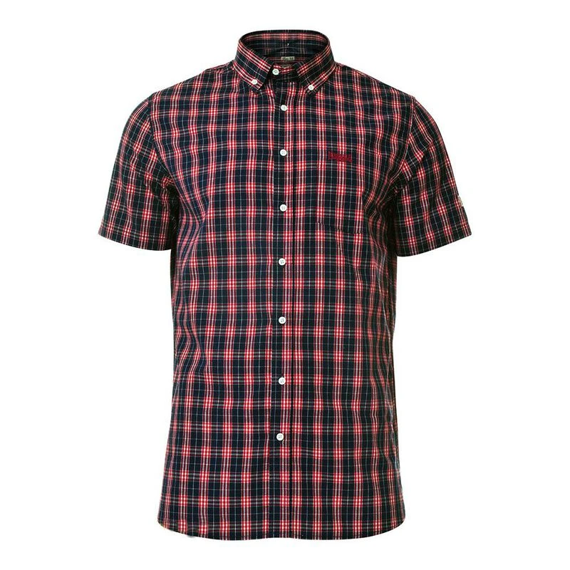 Lonsdale Chemise Brixworth Homme Rouge Blanc Bleu Fonce privatespo