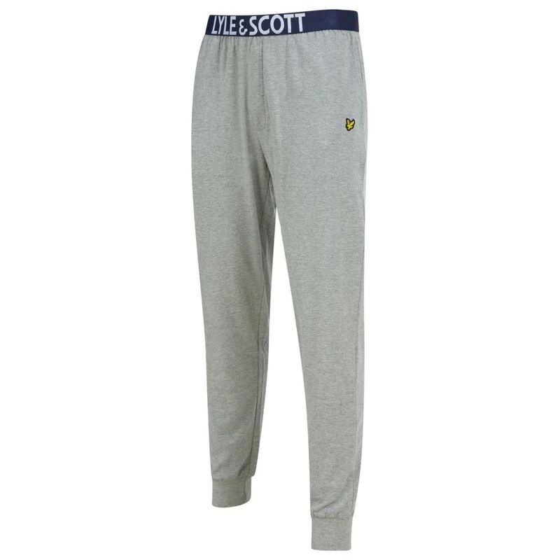 Lyle Scott Mens Eric Pyjamas Set Bright White Grey Marl Sportpur