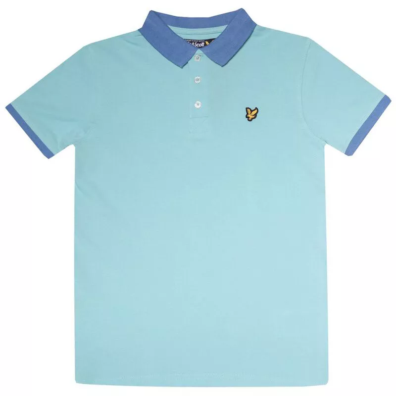 Lyle Scott Boys Ringer Polo Shirt Aqua Sportpursuit