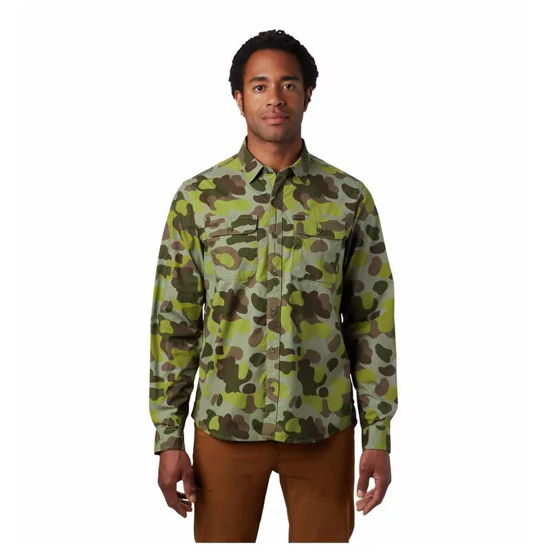 Chemise Mountain Hardwear Homme Vert Clair - Manches Longues Respirante - Taille S - Idéale Randonnée
