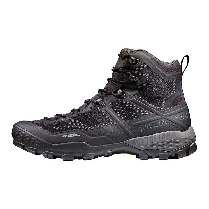 Mammut Mens Ducan High GTX Hiking Shoes Black Black Sportpursuit.c