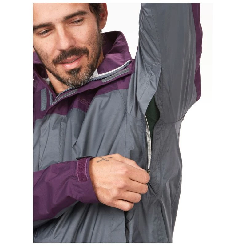 Marmot Mens PreCip Eco Jacket Steel Onyx Purple Fig Sportpursuit.c