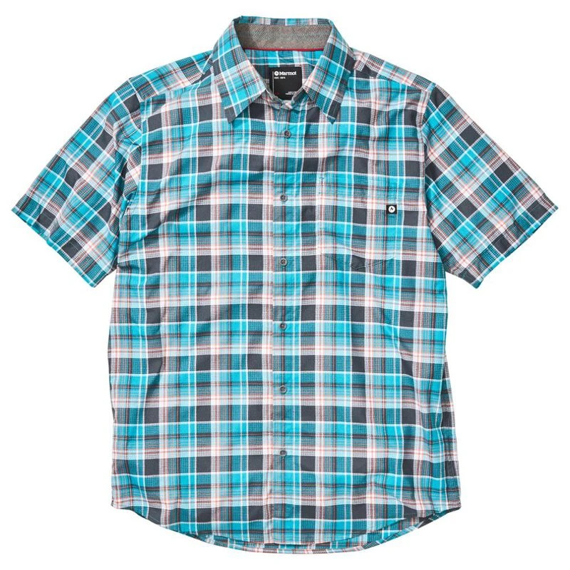 Marmot Mens Syrocco Short Sleeve Shirt Enamel Blue Sportpursuit