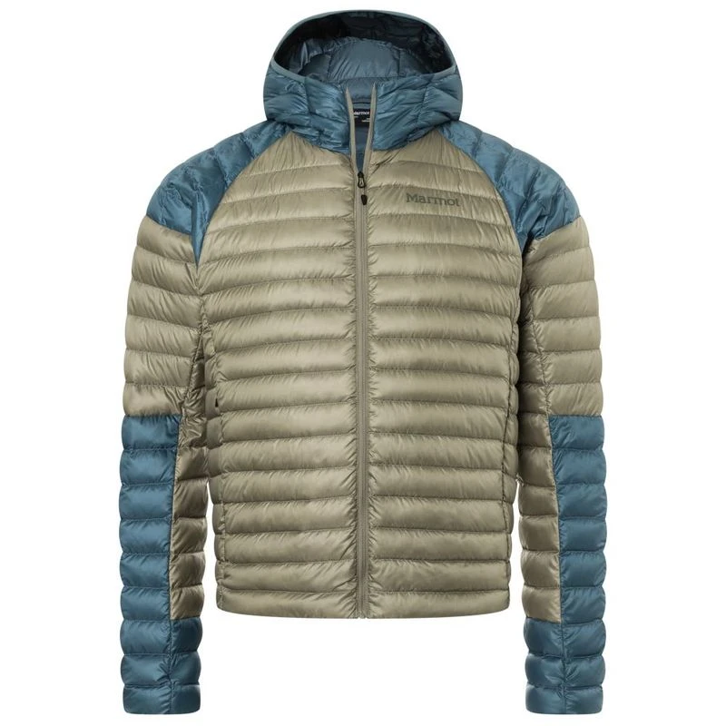 Marmot Mens Hype Hooded Down Jacket Moon River Vetiver Sportpursui