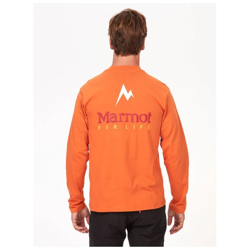 Marmot Mens Marmot For Life T Shirt Tangelo Sportpursuit