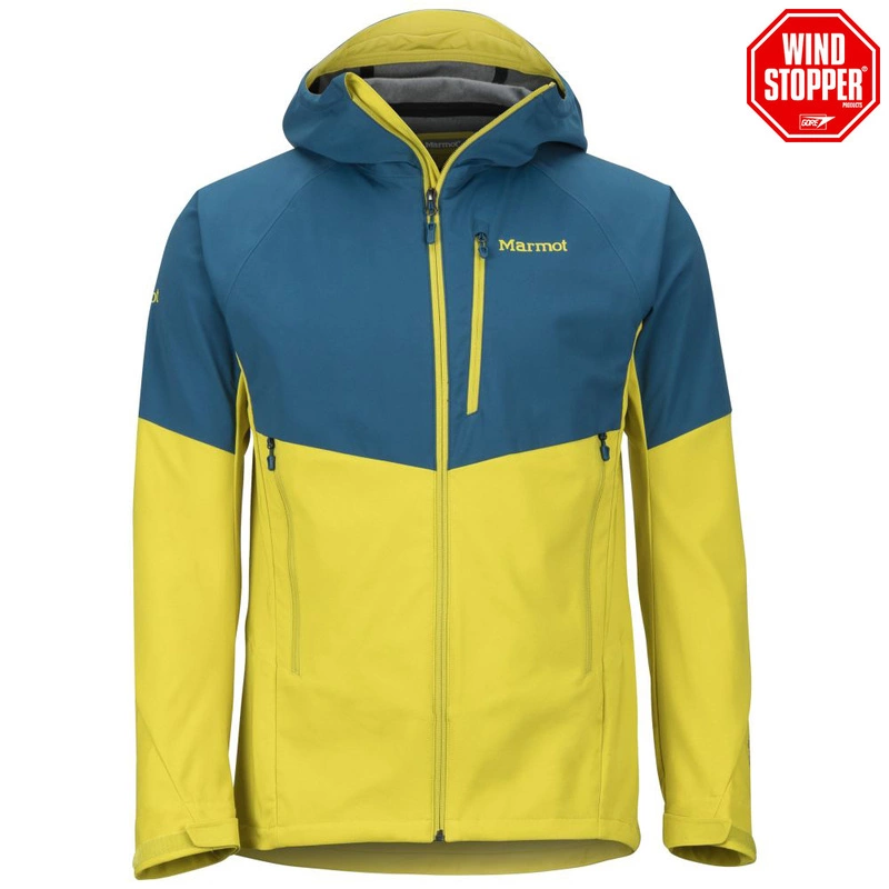 Marmot Mens ROM Softshell Jacket Moroccan Blue Citronella Sportpur