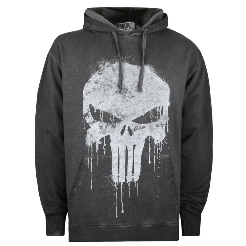Marvel Mens Skull Hoodie (Vintage Black)
