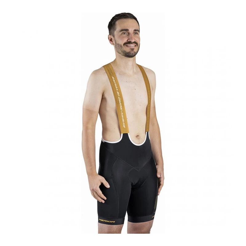 Merida Mens Gravel Bib Shorts Orange Sportpursuit
