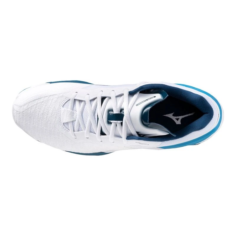 Mizuno Mens Wave Stealth Neo Handball Shoes White SailorBlue Silver