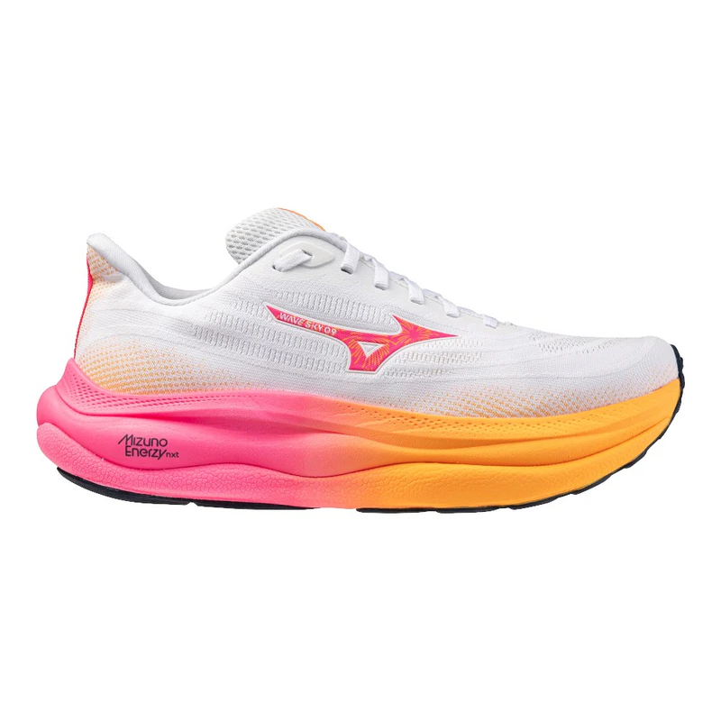 Mizuno Mens Wave Sky 9 Running Shoes (White/Tangorange/Pinktetra) | Sp
