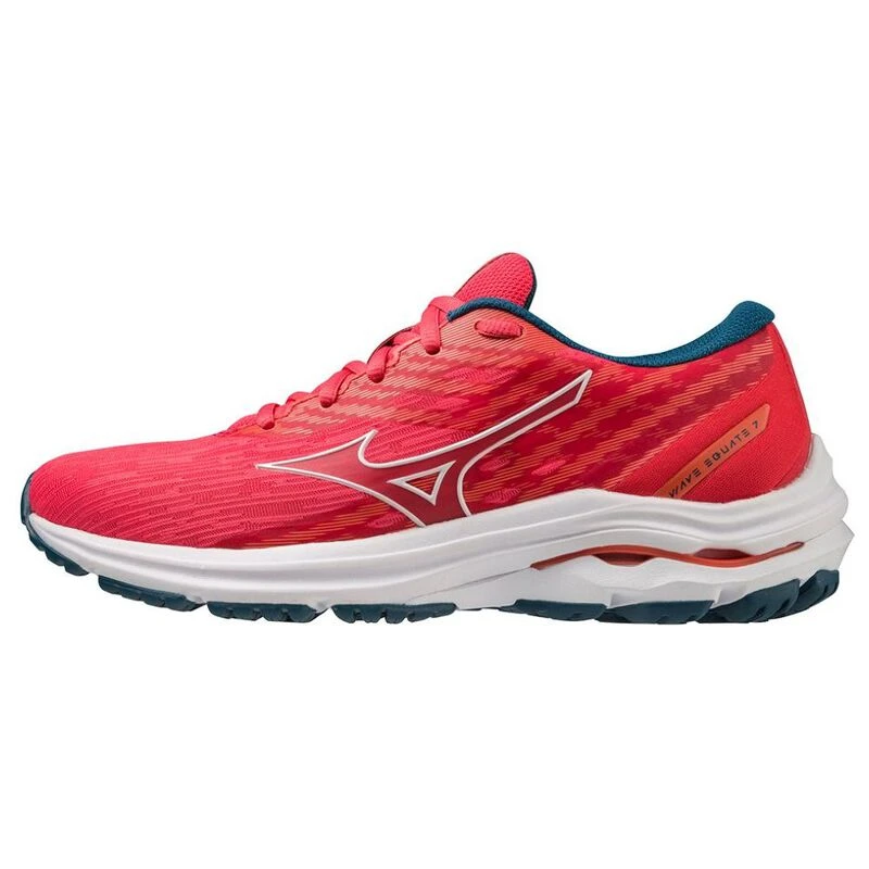 Mizuno Womens Wave Equate 7 Running Shoes (Pink/White/Ink Blue)