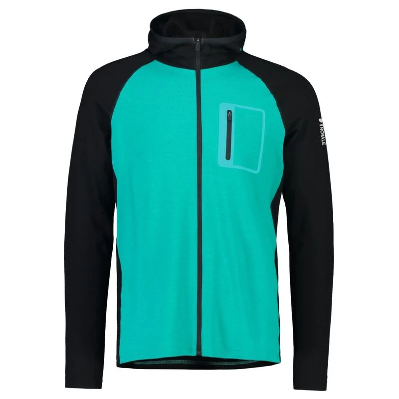 Mons Royale Mens Traverse Full Zip Hoodie Marina Black Sportpursui
