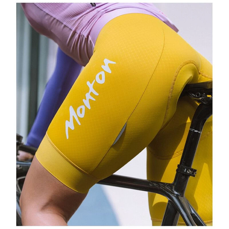 Monton Womens Ribon Bib Shorts Yellow Sportpursuit