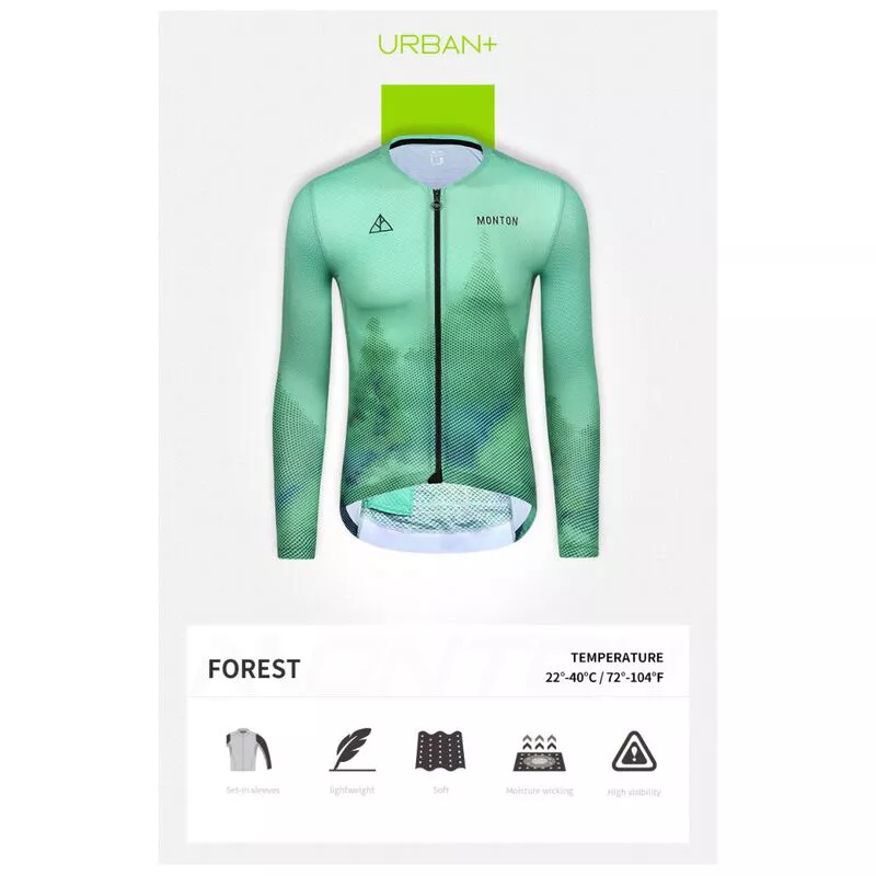 Cycling Jersey Mens Midweight Long Sleeve Duck Green Clothes So Tight