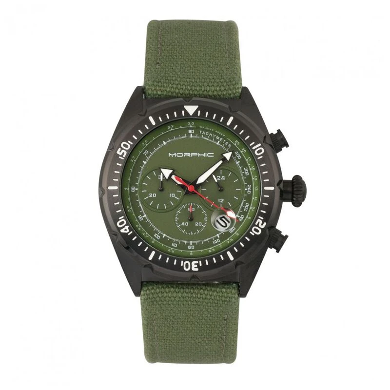 Morphic M53 Series Chronograph Fiber Weaved Heren Casual Horloge Zwar