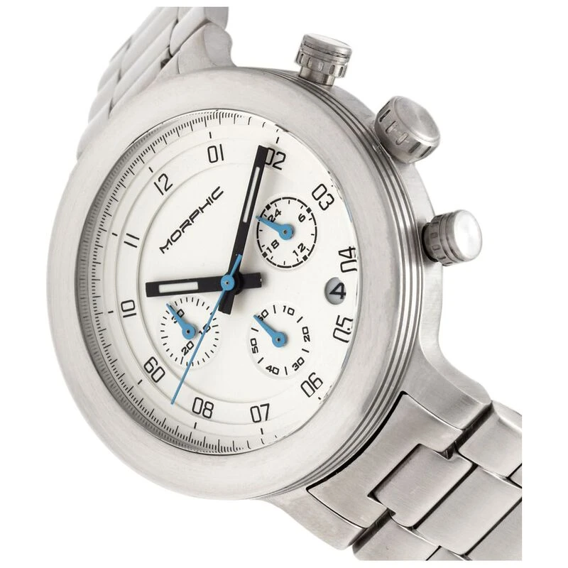 Morphic Mens M78 Series Chronograph Watch Silver White Sportpursui