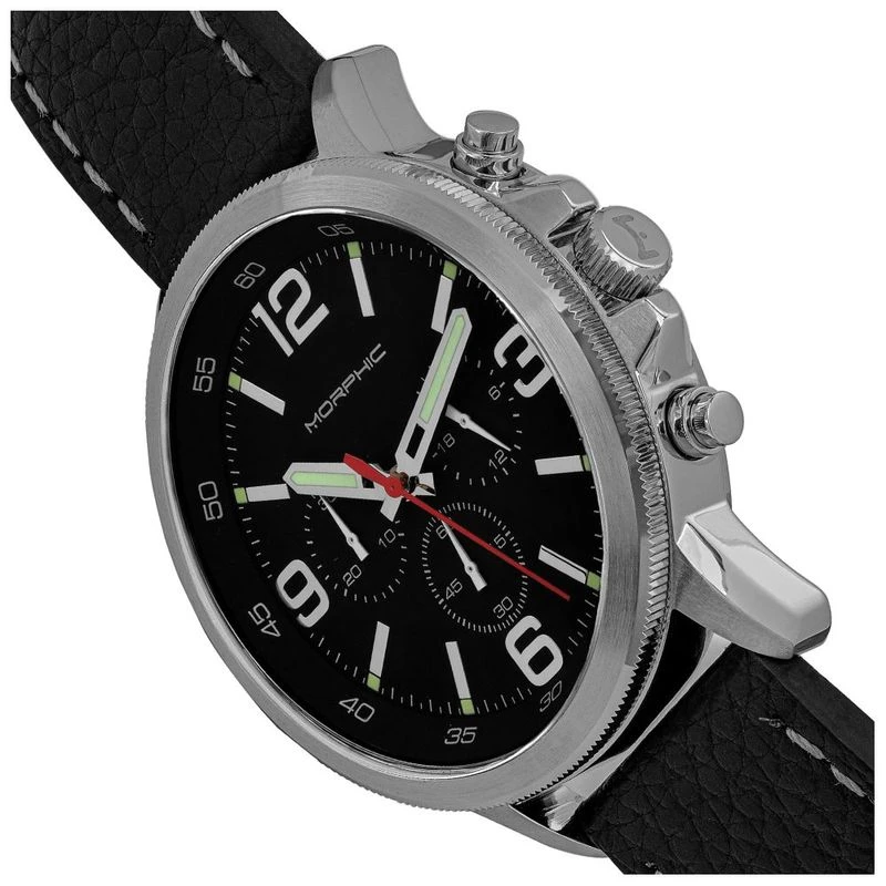 Morphic Mens M86 Series Chronograph Watch Silver Black Sportpursui