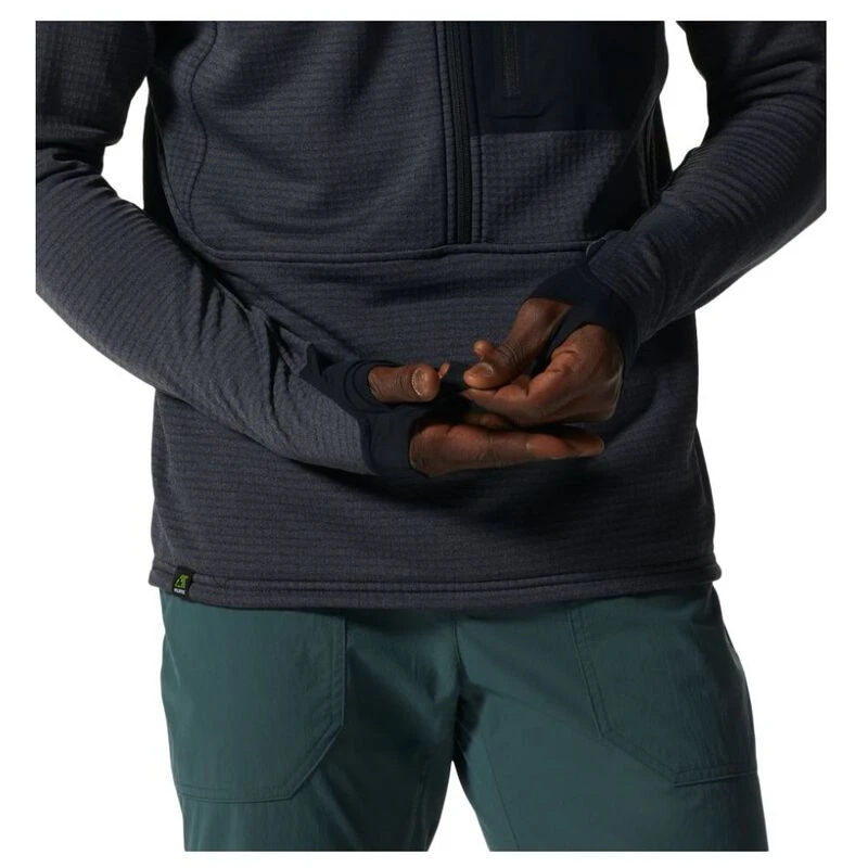 MountainHardwear Mens Polartec Power Grid Pullover Blue Slate Heather