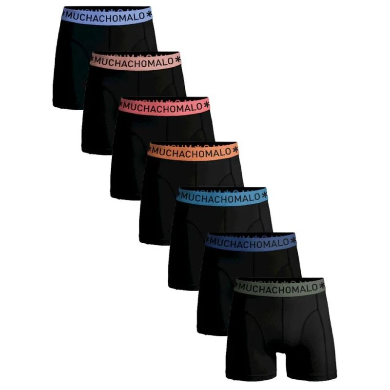Muchachomalo Mens 7-Pack Solid Boxer Shorts (Black) | Sportpursuit.com
