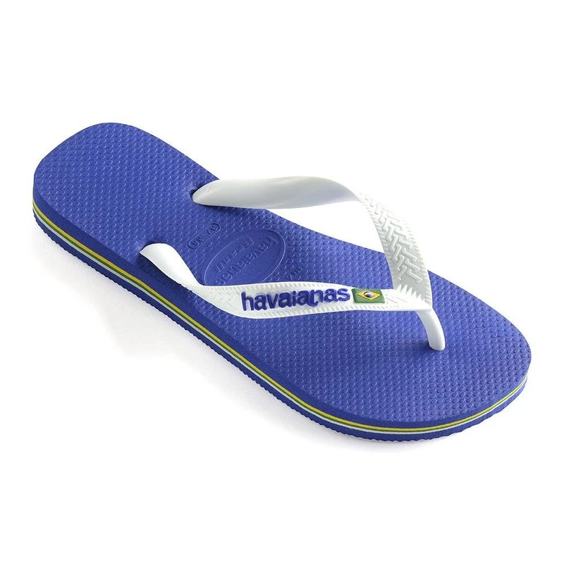 Havaianas Mens Brasil Logo Flip Flops Blue Sportpursuit
