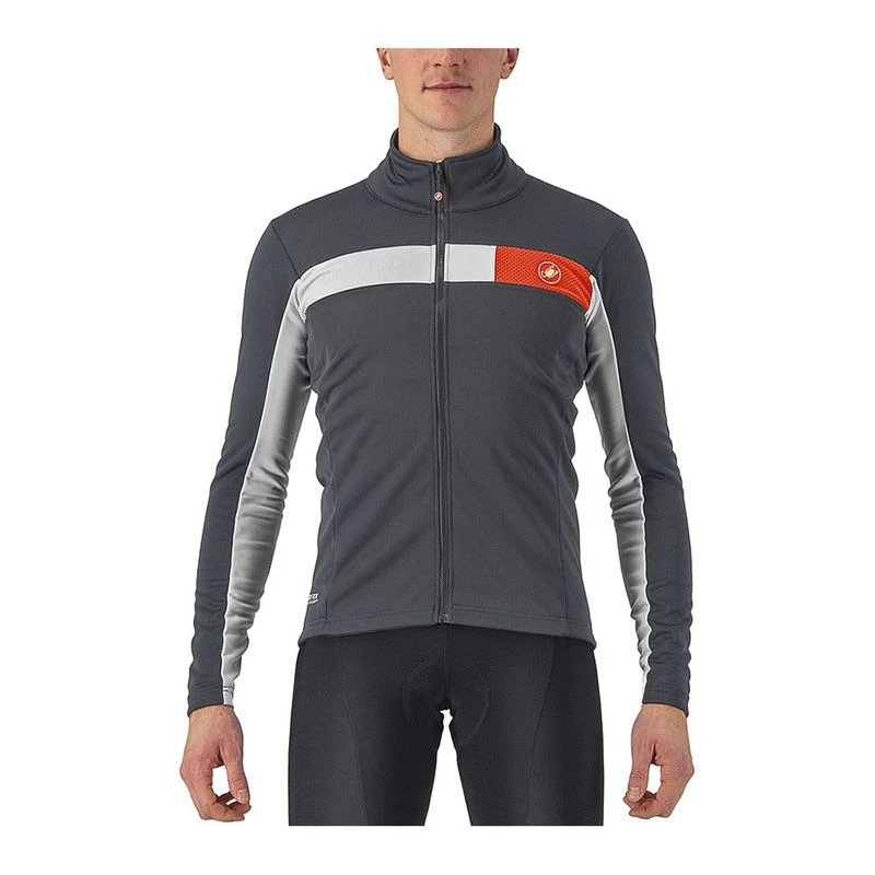 Castelli Mens Mortirolo 6S Jacket (Gray/Red) | Sportpursuit.com