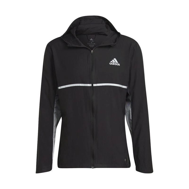Adidas Mens Performance Own The Run Colorblock Jacket Black Gretwo Wh
