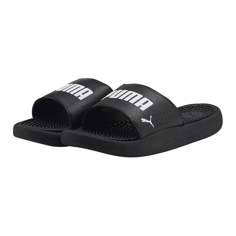Puma Mens SofTRide Slide Massage Sandals Black Sportpursuit