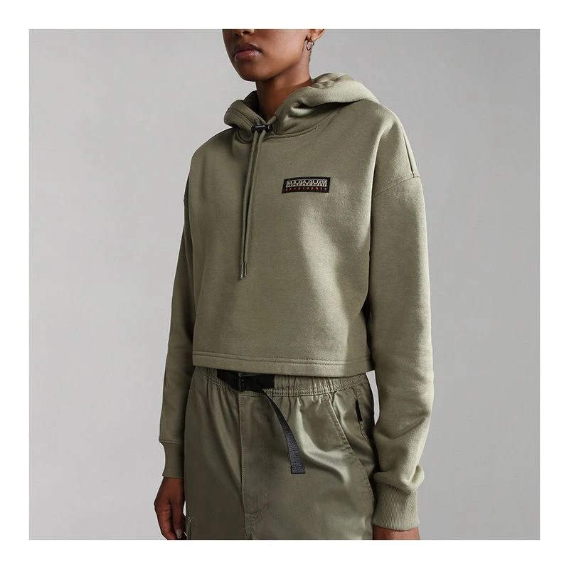 Napapijri Womens B Hockey H Crop Hoody Green Sportpursuit