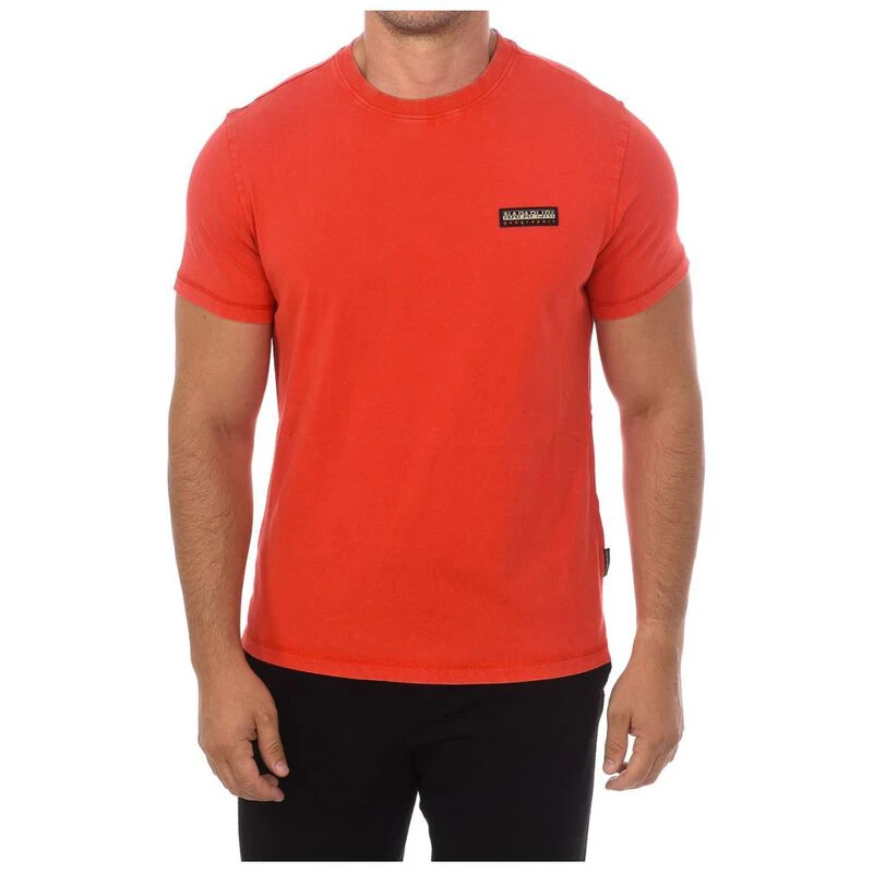 Napapijri Mens Round Neck T-Shirt (Red) | Sportpursuit.com