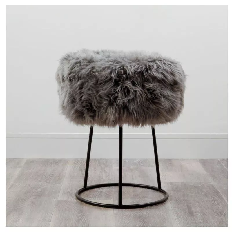 Gray fur deals stool