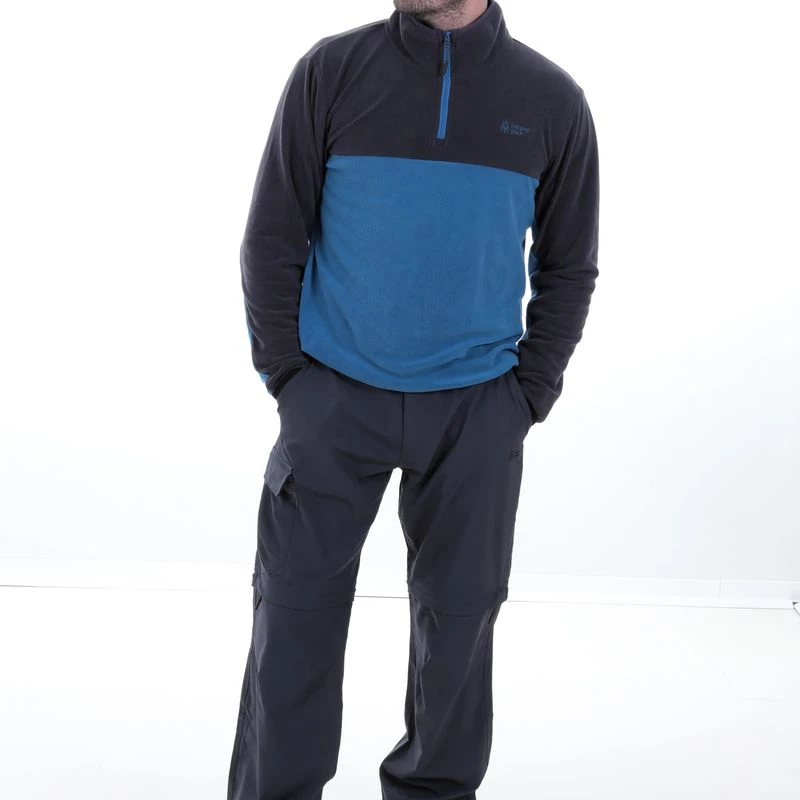Sweat Polaire Col Zippé Outdoor - ATLAS FOR MEN - Bleu marine - Homme