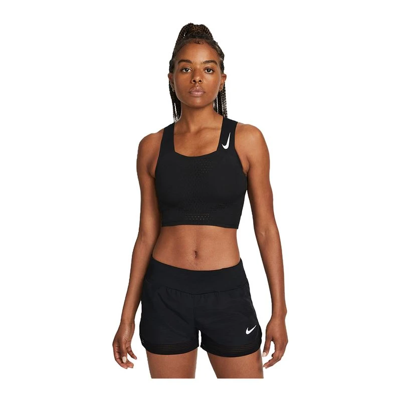 Nike Womens Dri Fit ADV Aroswft Sports Bra Black White Sportpursui