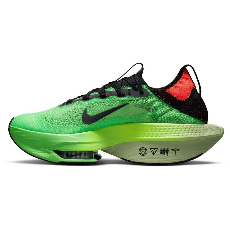 Nike Mens Alphafly 2 Running Shoes Scream Green Black Bright Crimson