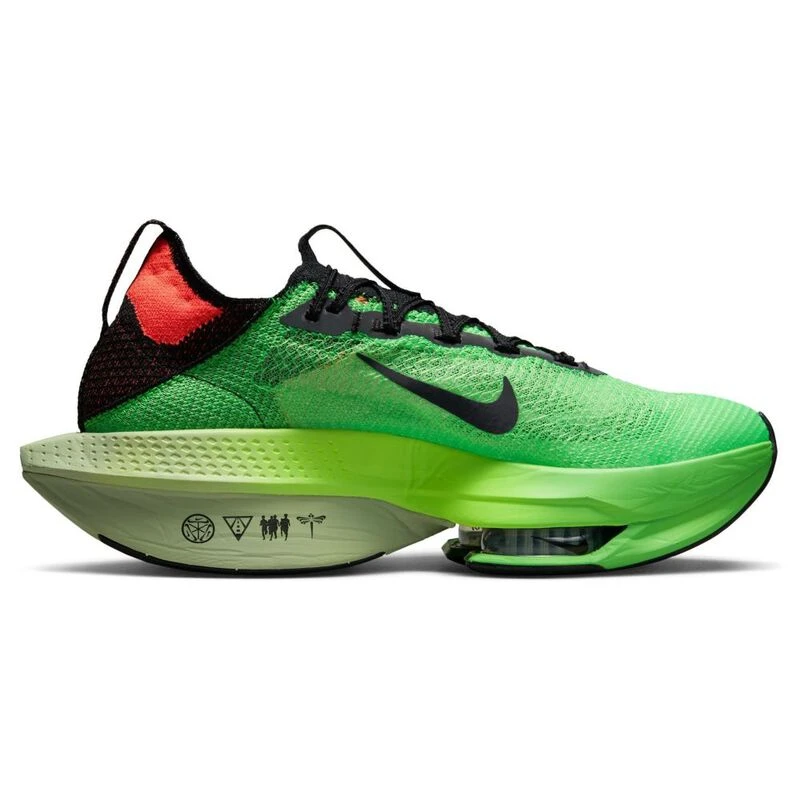Nike Mens Alphafly 2 Running Shoes Scream Green Black Bright Crimson