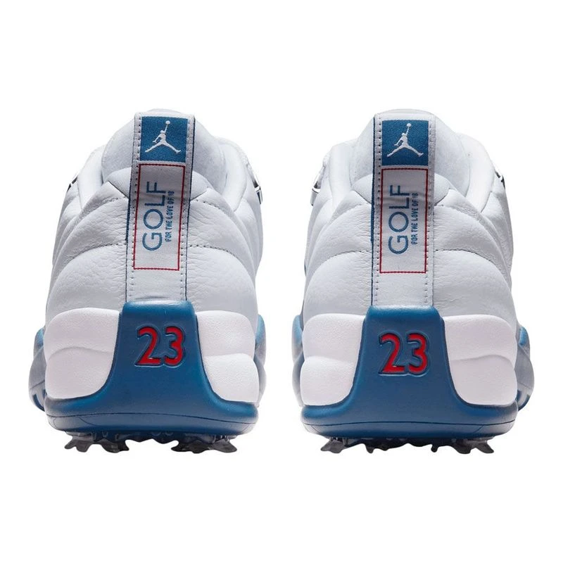 Nike Mens Air Jordan XII Low Golf Shoes (White/French Blue